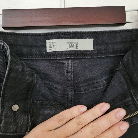 Topshop Jamie lace-up moto skinny jeans - Picture 5 of 6